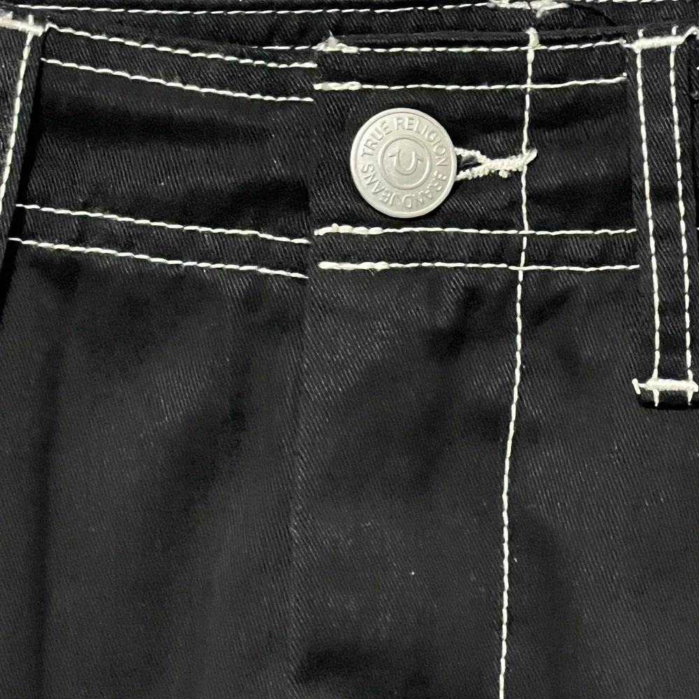 True Religion Brand Jeans Cargo Pants Jet Black Men Size 34X32 New